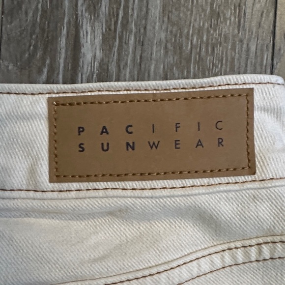 PACSUN | Stretch Mom High Rise Cream Denim Straight Leg Pants - Picture 10 of 16